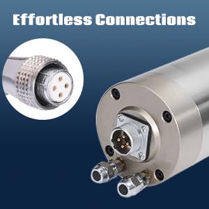 Genmitsu CNC Spindle Motor Kit, 1.5KW, 110V Water Cooled Spindle Motor, with VFD & Water Pump, 80mm Diameter Aluminum Clamp Mount, ER11 Collet, 0.003mm Accuracy for CNC Router Machine Metal Carving