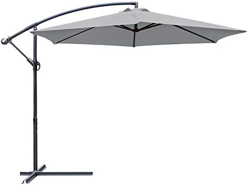 Greesum Offset Umbrella 10ft Cantilever Patio Hanging Umbrella Outdoor Market Umbrella With Crank And Cross Base Dark Buy Online In Colombia At Desertcart