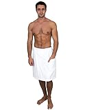 TowelSelections Men's Cotton Terry Shower & Towel Wrap with Snaps Large/XX-Large White