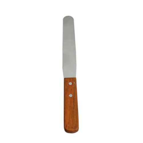 SODIAL(R) Cake Spatula With Wood Handle Straight Cream Butter Smooth Flat Scraper Blade Angle 6-inch