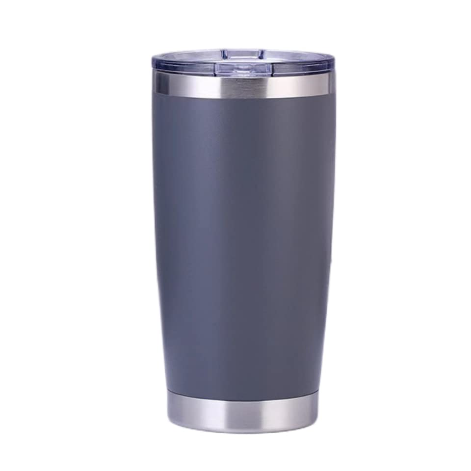 Gtell 20 oz Stainless Tumbler, Double Wall Stainless Steel Insulated Travel Mug for Keep Hot and Cool (Grey)