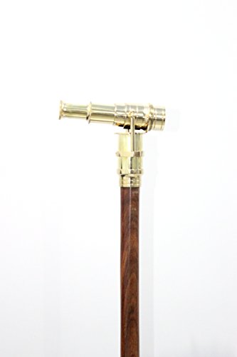 New Wooden Walking Stick With Brass Handle Telescope Vintage Collection Authentic and Perfect gift item
