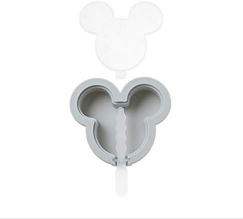 Kingnew Ice Cream Silicone Mould, BPA-Free and Reusable, Cute Style Ice Lolly Moulds Popsicle Mold Kitchen Tool for Kids (Blue,Mickey)