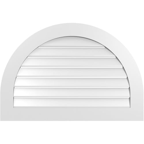 38"W x 26"H Round Top Surface Mount Signature Urethane Gable Vent: Functional,…