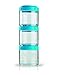 BlenderBottle GoStak Twist n' Lock Storage Jars, 100cc 3-Pak, Aqua