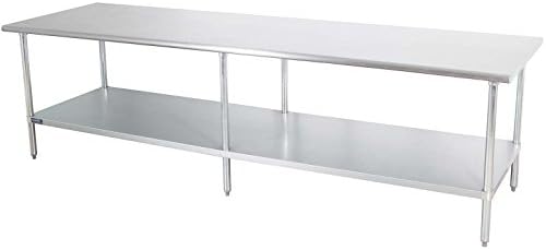 Sapphire Manufacturing Commercial Worktable 84" Wide x 24" Deep x 36" High, Stainless Steel Top with Galvanized Steel Legs and Undershelf