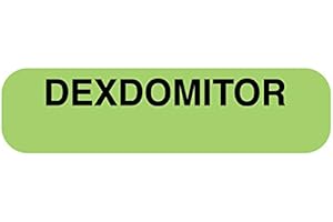 UAL United Ad Label Anesthesia Labels DEXDOMITOR, 1-1/4" x 5/16", Permanent Paper Label, Light Green, One Roll of 760