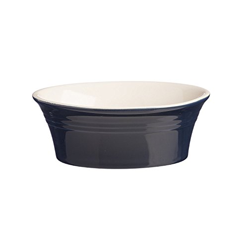 Mason Cash Stoneware Oval Pie Dish 7-Inches, 17-Fluid Ounces, Classic Blue