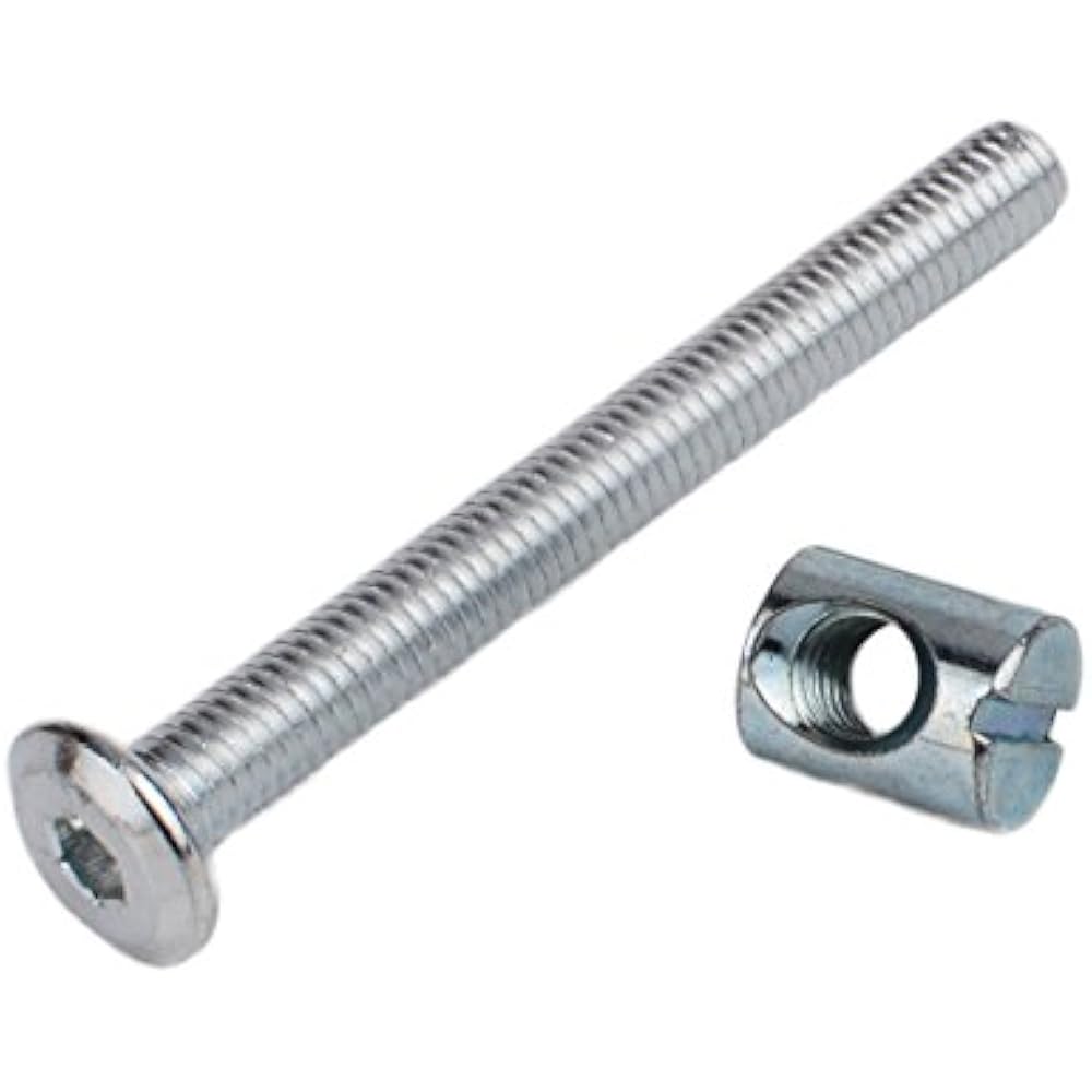 M6 X 60mm Bolts Nuts 20 Piece Set Allen Head Screws Barrel For Crib