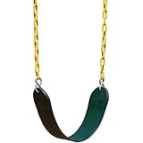 Squirrel Products Heavy Duty Swing Seat - Swing Set Accessories Swing Seat Replacement and Carabiners for Easy Install - Green