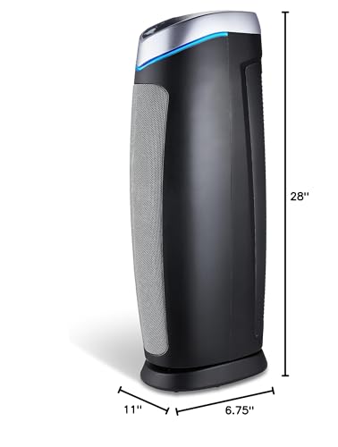 GermGuardian 5-In-1 HEPA Air Purifier for Home, Large Rooms Up To 915 Sq. Ft. with HEPA Pet Air Filter, UV-C Light & Odor Reduction, AC5250PT, 28