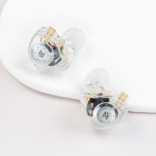 Keephifi KZ EDX Pro IEM In-Ear - Dual DD HiFi Stereo Sound, Stage and Game Earbuds for Audiophile Singers (White, Without Microphone)