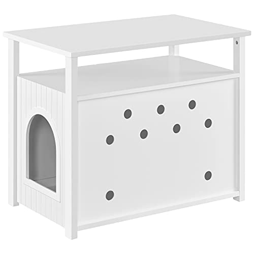 Yaheetech Cat Litter Box Enclosure, Hidden Cat Washroom with Storage