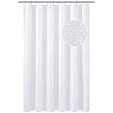 N&Y HOME Hotel Fabric Shower Curtain Liner or Shower Curtain, Machine Washable, Diamond Patterned White, 71 x 72 inches for Bathroom