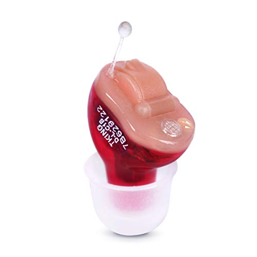 TKING Mini Hearing Amplifier for Adults, Invisible in Ear Canal, Digital Noise Reduction Feedback Cancelling,Aid and Assist Hearing (Battery Type)