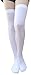 AM Landen Women's M size Long Version White Over Knee Opaque Socks Thigh High Stockings