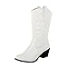 West Blvd Miami Cowboy Western Boots, White Pu, 8