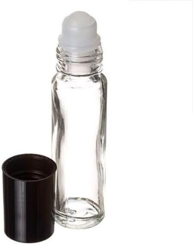 Parley Bottles B001-12, Best Roll-on Bottles with Roller Ball and Black Cap, 1/3 oz (10 ml) Capacity, Clear (Pack of 12)