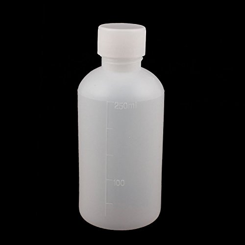 Dealglad 10Pcs 250ml PE Plastic Empty Small Mouth Graduated Lab Chemical Container Reagent Bottle Sample Sealing Liquid Medicine Bottle