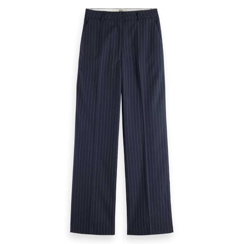 Scotch & Soda Edie Pants, Pantalones, Mujer, Night Blue Pinstripe 401, 24W / 32L