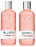 Set of 2 Bath and Body Works Sea-Tox Sea Mineral Body Wash Cleanse 10 Ounce