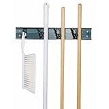 Carlisle 4073100 Roll 'N Grip Mop, Broom and Tool Holder / Storage System, 3 Positions + 1 Hook