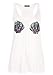 Sidecca Women's Knit Sequins Seashell Bra Mermaid Racerback Tank (Medium, Ivory)