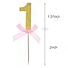 Pack of 36 Glitter Gold and Pink Ribbon Bow-knot 1st Birthday Anniversary Event Party Cake Cupcake Decoration Toppers