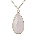 Women's Gold Plated Chain Wrapped Natural Stone Crystal Drop Pendant Necklace