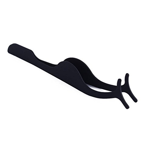 TONSEE False Eyelashes Extension Applicator Remover Clip Tweezers Nipper (Black) - Thumbnail 5