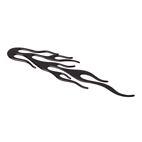 ZAIXU Car Motorcycle 3D Fire Flame 6-6/7" x 2" inch Flaming Emblem Symobol Totem Badge Stickers Decals 2Pcs/Pair for Universal Vehicle/Boat/Cruisers/Chopper Helmet (Flame Black)