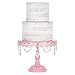 Amalfi Decor 10 Inch Cake Stand, Dessert Cupcake Pastry Candy Display Plate for Wedding Event Birthday Party, Round Metal Pedestal Holder with Crystals, Pink