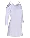 Styleword Women's Three-quarter Sleeves Off Shoulder Casual Shirt Tops(White,S)