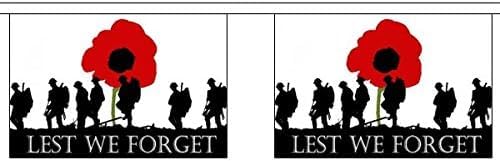 Flagtex Lest We Forget (Army) Horizontal Fabric Bunting – 3m with 10 Flags – Fabric for Indoor & Outdoor Use – String Flags Banners Remembrance British Army Military Veterans Memorial Poppy