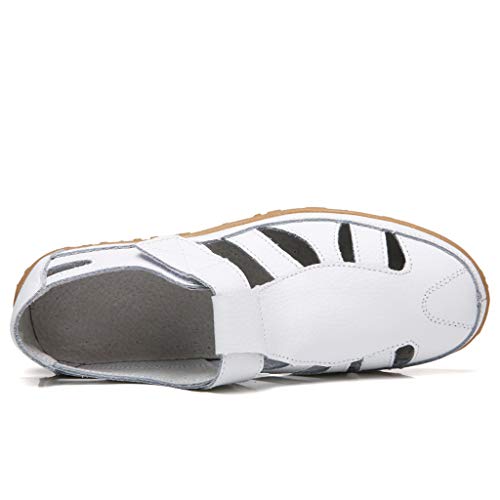Women Soft Sandals,❤️FAPIZI Retro Closed Toe Versatile Flat Shoes Casual Comfy Breathable Walking Trekking Shoes Sandals White