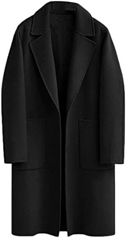 BLTR Women Single Breasted Plus Size Woolen Trench Pea Coat Overcoat