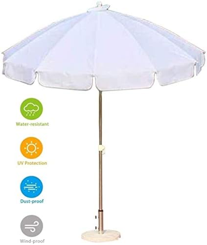 ガーデンパラソル 風に強い 商店 ポータブルホワイトビーチパラソル パラソルサンシェルター パティオ 釣り 裏庭用の12枚のグラスファイバーリブ付きuv 50 保護傘 2 8m Size Ft 9 2