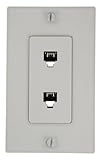 Leviton 40144-W Decora Telephone Wall Jack Assembly, White