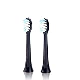 YUMQUA Portable Electric Toothbrush Replacement Heads for Sarmocare S100 Electric Toothbursh/Philips HX9 Series Sonicare Electric Toothbrush -2 Pack (Black)