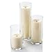 Set of 36 Glass Eastland Cylinder Vases and 36 Ivory Richland Pillar Candles 3