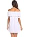 Women's Off Shoulder Chiffon Ruffles Shift Loose Mini Dress