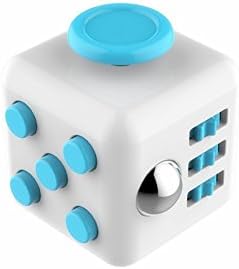 Stress Cube for Fidgeters! Relieve Stress, Anxiety, and Boredom all at your finger tips (Fidget Cube(All Colors), Blue White)