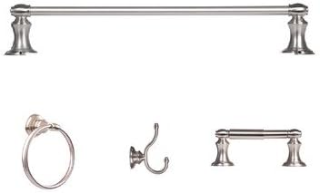 Arista Bath Products Highlander Series 4-Piece Bathroom Accessory Set, Satin Nickel