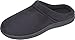 LUXEHOME Mens Slip On Indoor/Outdoor Fleece Scuffs Slipper (10-11 US, Dark Blue)