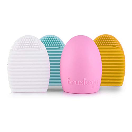 Cosmetic Brush Egg Makeup Brush Finger Silicone Scrubber Board Cosmetic Clean Tools Makeup Brush Cleaner (2 PCS, Random Color)