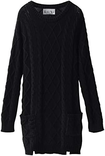 Liny Xin Women's Cashmere Knitted Turtleneck Long Sleeve Winter Wool Pullover Long Sweater Dresses Tops
