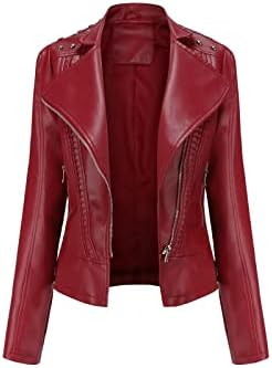 LEQURE coats for women Spring and autumn womens Leather Jacket