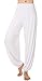 Urban CoCo Womens' Solid Color Soft Elastic Waistband Fitness Yoga Harem Pants (Small, White)