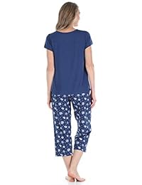 Pijama de manga corta y capri para dama