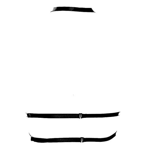 Women Body Harness Bra Waist Belt Strappy Crop Tops Goth Punk Pentagram Festival Rave Bralette (Black O0397) - Thumbnail 3